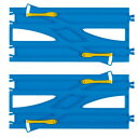 タカラトミー(TAKARA TOMY) プラレール 複線わたりポイントレール(2本入) R-24