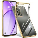 OPPO A3 5G ケース クリア スマホケース オッポ a3 5g CPH2639 透明 TPU材質 耐衝撃 米軍MIL規格 おっぽ a3 カバー 薄型 柔軟 メッキ加工 擦り傷防止 携帯ケース (ゴールド)