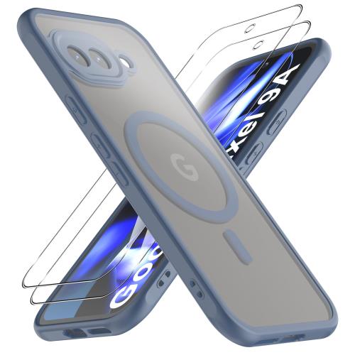 1個+2枚セットFor Google Pixel 9a ケース(1個·MagSafe対応)+ガラスフィルム(2枚) Greerass 保護ケース..