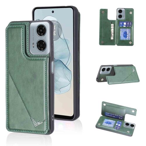 乐天商城 - Anrek新型 Motorola Moto G24 / G04 用 背面 カードケース 手帳型 ランヤード付 背面カバー (ダルグリーン）モトローラ モト g24/g04 スマホケース サイドマグネット カード収納 横置き機能 PUレザー 財布型 携帯カバー モトg24 GREEN
