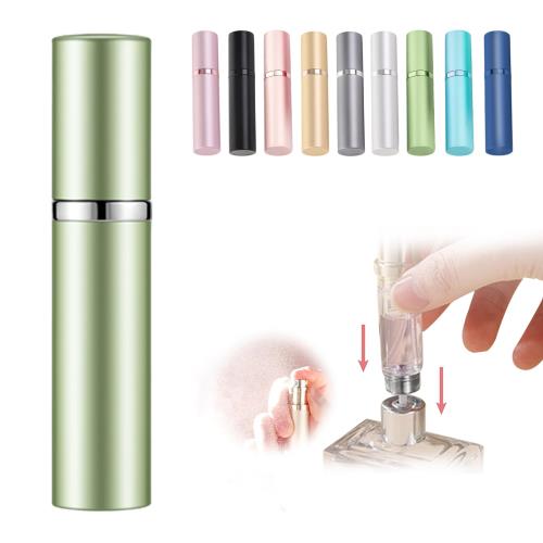 アトマイザー 香水 スプレー ワンタッチ補充 香水噴霧器香水噴霧器 持ち運び便利 詰め替え 香水 ボトル アトマイザー 5ml 香水 アトマイザー 底部充填 香水用 容器 男女兼用 (ライトグリーン)