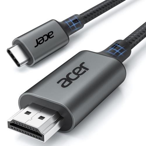 Acer USB Type-C HDMI ケーブル 4K@60Hz 映像出力 HDMI 変換ケーブル Thunderbolt 4/3 対応 [単方向通信] ナイロン編み タイプC 変換アダプタ ノートパソコン・タブレット・iPhone 16/15 Pro/Pro Max・MacBook/MacBook Air・Galaxy S24 対応 2M