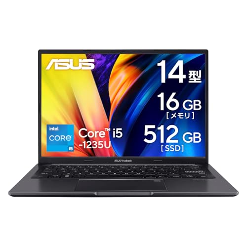 ASUS Ρȥѥ Vivobook 14 X1405ZA 14 ƥ Core i5 1235U 16GB SSD 512GB Windows 11 Хåƥ꡼ư9.7 1.6kg Wi-Fi 6 ǥ֥å X1405ZA-I5165WAM