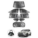 Cartist 新型RAV4 50系 に適用 サンシェード フルセット マルチサンシェード 遮光シェード カーテン 5層構造 車中泊 ブラックメッシュサンシェード RAV4 MXAA5 AXAH5型 車種専用 プライバシー保護 暑さ対策 車用 仮眠 UVカット 盗難防止 日除け 吸盤付き 取付簡単 収納ポーチ