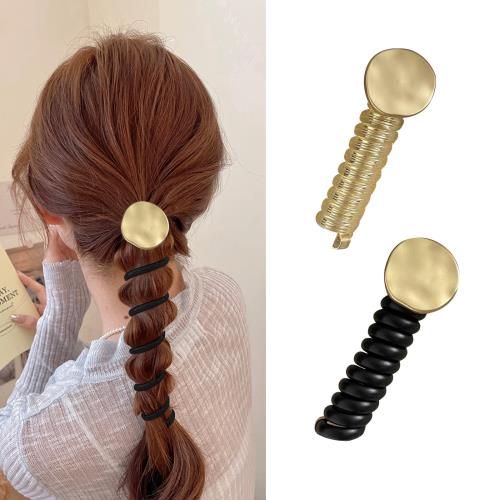 aninako ヘアゴム 2本セット ヘアアクセサリー 金具付き 飾りつきヘアゴム コイルポニー 電話コード型ヘアゴム 調節可能で 人気 おし ヘアゴムコイルア...