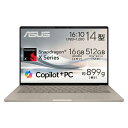 ASUS ノートパソコン Zenbook SORA UX3407QA 14.0型 Qualcomm Snapdragon X メモリ16GB SSD 512GB...