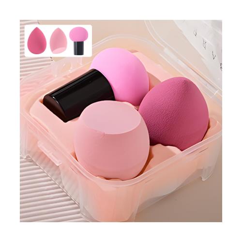 aninako メイク スポンジ パフ 3個入り ケース付き 多機能メイク用スポンジパフ 乾湿兼用 水しずく型 斜めカット ハンドル付き 洗える化粧用スポンジ ...