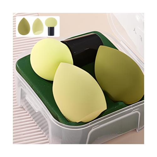 aninako メイク スポンジ パフ 3個入り ケース付き 多機能メイク用スポンジパフ 乾湿兼用 水しずく型 斜めカット ハンドル付き 洗える化粧用スポンジ ...