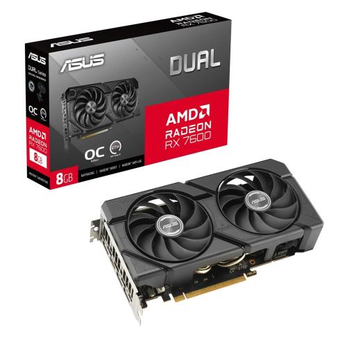 ASUS Dual Radeon RX 7600 EVO OC Edition 8GB GDDR6 ビデオカード/DUAL-RX7600-O8G-EVO 国内