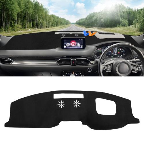 Cartist マツダに対応 CX-5 KF系 CX-8 KG系 3Dダッシュボードマット 車用 HUD装着用 ダッシュボードカバー CX5 CX8 2024現行モデルにも適合確認済み フロントガラスへ映り込み軽減 日焼け防止 アクセサリー ダッシュボード劣化の防止 保護マット 耐久性 スエード素材（ブラッ