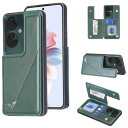Anrek新型 OPPO Reno 11F 5G/Reno 11A 5G 用 背面 カードケース 手帳型 ランヤード付 背面カバー (ダルグリーン)オッポ リノ11a リノ11f スマホケース サイドマグネット カード収納 横置き機能 PUレザー 財布型 携帯カバー reno11f5g GREEN