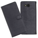 AnrekSHARP Android One 507SH/AQUOS ea 606SH 兼用 ケース 手帳型 カバー (ブラック) アンドロイドワン507sh 手帳型ケース カード収納 スタンド機能付き 財布型 PUレザー ビジネス風 507sh BLACK