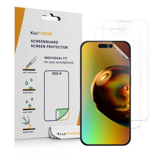 kwmobile 3x ݸե Apple iPhone 16 Proб ե - ǥץ쥤ݸե ̵Ʃ ꡼...