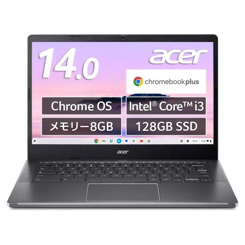 Acer Chromebook Plus 514 Core i3 8GB꡼ 128GB SSD 14 FHD 16:9 IPS 10ޥåб ChromeOS 1.43kg 11ֶư Web WiFi 6E MIL-STD 810H ߷ AIθ ܸ쥭ܡ CB514-4HT-N38Q