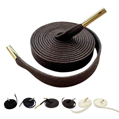 [アクティカ] 日本製 革靴 ビジネスシューズ ブーツ用 金属チップ付き ロー引き平紐 ワックスシューレ..