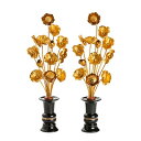 常花 仏花 常花セット お盆用品 蓮花 はすはな 仏具 ロータス 蓮 花びん付き 花立付き 左右一対 金メッキ 金色蓮華 仏壇 仏具 仏前 法事 法要 お盆 命日 飾り お彼岸 お花 お供え
