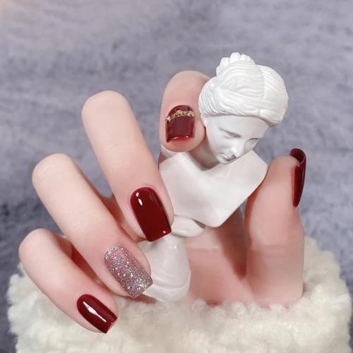 YINKE ネイルチップ 24枚入 ネイルチップ ショート 秋冬 ネイルチップ 人気 和風 かわいい シンプル 人..