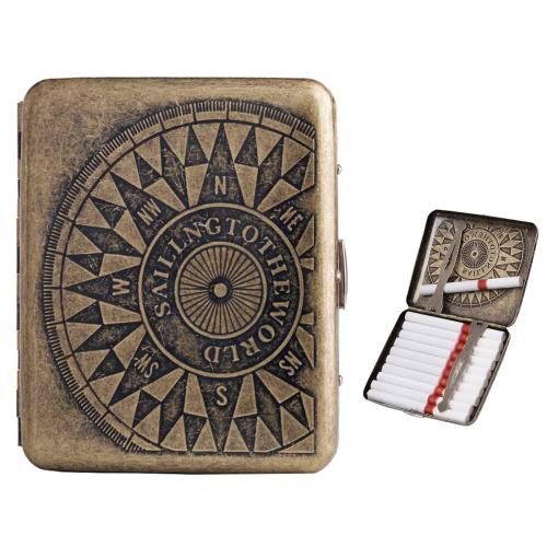 YINKE ケース シガレット 20本 アンティーク調 収納 入れ 高級 人気 防水 スリム おしゃれ かっこいい 男女兼用