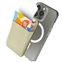 滑り止めシリコンパッド追加Sinjimoru Magsafe対応 iPhoneカードケース、蓋付きマグネット携帯カードホルダー SUICA 定期入れ 背面ポケットiPhone16 Plus Pro Pro Max iPhone15 14 13 12 シリーズ専用 マグセーフ対応カード入れ ケース。Sinjipouch M-Flap ベージュ