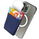 滑り止めシリコンパッド追加Sinjimoru Magsafe対応 iPhoneカードケース、蓋付きマグネット携帯カードホルダー SUICA 定期入れ 背面ポケットiPhone16 Plus Pro Pro Max iPhone15 14 13 12 シリーズ専用 マグセーフ対応カード入れ ケース。Sinjipouch M-Flap ネイビー