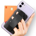 Sinjimoru スマホスタンドカード入れ、スマホ固定 携帯スタンド 落下防止 ハンドストラップ スマホ背面 手帳型ケース iPhone Android スマホケース全機種対応カードホルダー パスも Suica ic カード 定期入れ 名刺入れ。CardZip Band Grip、ブラック+ブラックバンド。