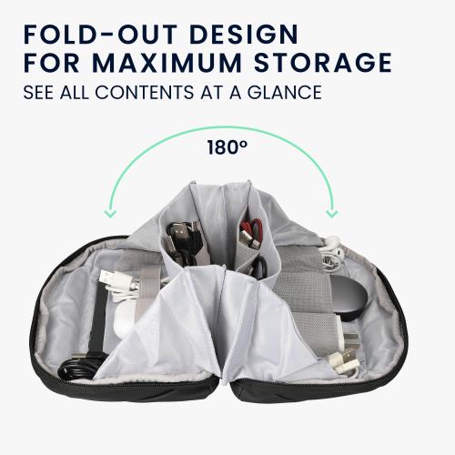 180° Open Sleeve with Zipper and Pockets for Gadget Tech Accessories - Black fidela-10495092 FIDELA サンプル画像3