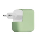 kwmobile 充電器 保護カバー Apple 35W Dual USB-C Power Adapter対応 ケース - ソフト シリコンカバー 全面保護 緑茶色(2)