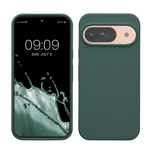 乐天商城 - kwmobile スマホケース Google Pixel 9対応 ケース - Google Pixel 9 Pro対応 ケース - シリコン カバー 耐衝撃 傷防止 サラサラ フォレストグリーン