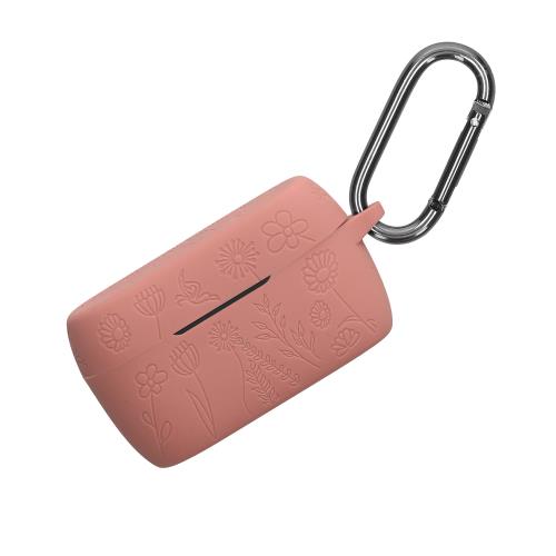 kwmobile イヤホンケース Jabra Elite 4 (not for Elite 4 Active)対応 ケース - 保護ケース 防塵 耐衝撃 シリコン エンボスパターンデザイン
