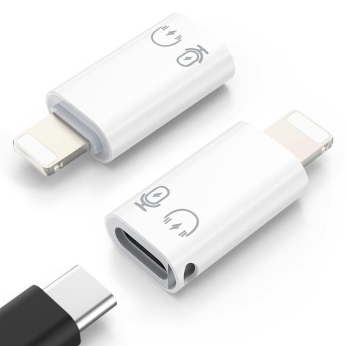 MoKo Type Cからライトニング変換用 イヤホンアダプタ 2枚セット OTGアダプター イヤホン変換 10W充電 5Gbps高速データ転送 USB3.0 フラッシュメモリー/ハードディス・