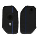kwmobile キーカバー BMW R1250GS C400X C400GT F900R F750GS R1200GS GS1250対応 キーケース - バイク 鍵 保護ケース 鍵ケース シリコン 黒色/青色
