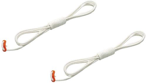 CAPTAIN STAG Tent & Tarp Parts: Tent Rope, Guide Rope, Adjustable Rope with Adjuster, 5mm Diameter x 350cm Length, 2-Pack, White, UA-4531