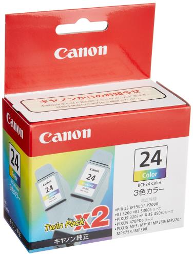 Canon キヤノン 純正 インクカートリッジ BCI-24 Color 3色カラー 2個パック BCI-24CLR2P