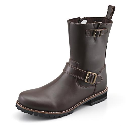 Boots - デイトナ(Daytona) バイク用 エンジニアブーツ 26.0cm/メンズ 本革 牛革 シフトパッド内蔵 サイドジップ HBS-004 ダークブラウン 17143