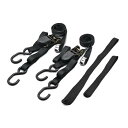 デイトナ(Daytona) バイク用 タイダウンベルト サブベルトセット 2本入り ラチェット式 耐荷重300kg ベルト幅25mm ブラック 42041