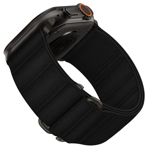 Suitisbest コンパチブル アップルウォッチ バンド ナイロン 49mm 46mm 45mm 44mm 42mm(Series 3 2 1) Apple Watch Ultra バンド スポーツ Apple Watch ベルト 通気 アルパインループ Series 10/9/8/7/SE/6/5/4/3/2/1 ウルトラ 運動 軽量 耐久性 防汗 男性 メンズ オールブラ