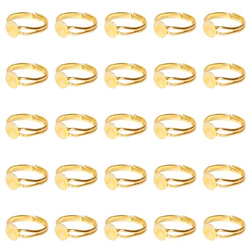 Proooooces リング 8mm台座 25個入り ゴールド フラットラウンド 指輪用ベース カボション 手作り指輪キット 丸型指輪トレイ DIY パーツ リング作り金具 手芸 材料 手作り 金