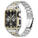 MioHHR ステンレススティール製バンド、ケース互換性 Apple Watch Bands 46mm,金属製保護バンパーカバー付き頑丈なストラップ iWatc...