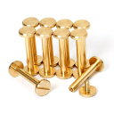 シカゴスクリュー 10個入り 10×4×25mm 真鍮組ネジ コンチョ バッグ ベルト 底びょう リベット スタッズ パーツ 鋲 リベット スタッド ネジ式 レザークラフト DIY ハンドメイド パーツ
