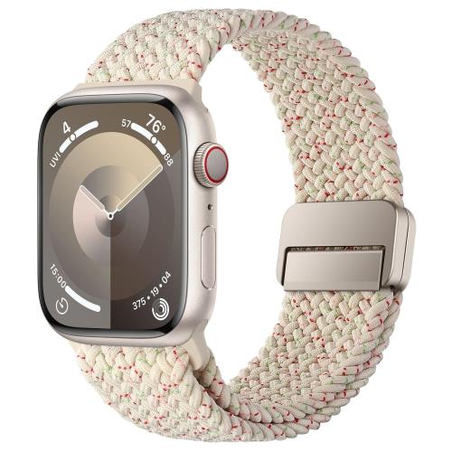 [HITZEE] Band コンパチブル Apple Watch バンド 49/46/45/44/42/41/40/38mm、磁気留め金付きのナイロン弾性編組バンド調節可能なスポーツアップルウォッチバンド付き Apple Watch Ultra 2 Ultraシリーズ 10 9 8 7 SE 6 5 4 3 2 1 に対応（42/44/45/46/49mm，春の桜）