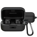 BUITFOU MOMENTUM True Wireless 4 ケース ゼンハイザー Sennheiser MOMENTUM True Wireless 4 保護ケース 柔らかい シリコン製 落下防止 キズ防止 耐衝撃 防塵 軽量 装着充電可能 カラビナ付き 紛失防止(ブラック)