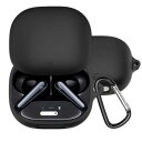 BUITFOU For Anker Soundcore Liberty 4 Pro ケース Liberty 4 Pro 保護カバー Liberty 4 Pro ケース 柔らかい シリコン製 落下防止 キズ防止 耐衝撃 防塵 軽量 装着充電可能 カラビナ付き 紛失防止(ブラック)