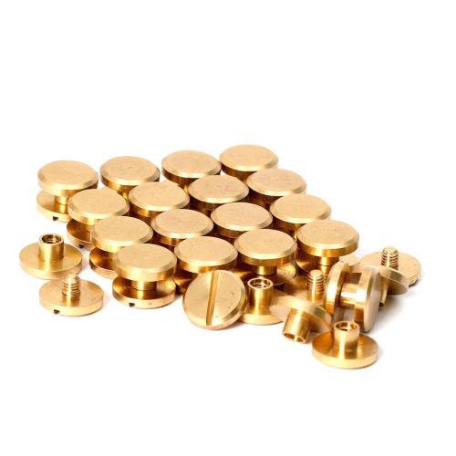シカゴスクリュー 20個入り 10×4×3mm 真鍮組ネジ コンチョ バッグ ベルト 底びょう リベット スタッズ パーツ 鋲 リベット スタッド ネジ式 レザークラフト DIY ハンドメイド パーツ 1