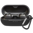 BUITFOU For Anker Soundcore Liberty Neo 2 ケース Liberty Neo 2 保護カバー Liberty Neo 2 ケース 柔らかい シリコン製 落下防止 キズ防止 耐衝撃 防塵 軽量 装着充電可能 カラビナ付き 紛失防止(ブラック)