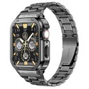 MioHHR ステンレススティール製バンド、ケース互換性 Apple Watch Bands 42mm,金属製保護バンパーカバー付き頑丈なストラップ iWatc...