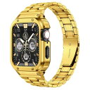 MioHHR ステンレススティール製バンド、ケース互換性 Apple Watch Bands 46mm,金属製保護バンパーカバー付き頑丈なストラップ iWatc...