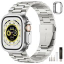 コンパチブル アップルウォッチ バンド ステンレス 男女兼用 コンパチブル apple watch バンド メンズ 保護ケース付き ビジネス交換ベルト iWat...