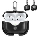 BUITFOU AirPods 4 用 ケース(2024)エアーポッズ 3 カバーPU革 本革 エアーポッズ4 レザーケース カバー 落下防止 耐衝撃 LEDライト可視 カラビナ付き 紛失防止(ブラック)(2)