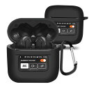 BUITFOU JBL TOUR PRO 2 ケース TOUR PRO 2 保護カバー 柔らかい シリコン製 落下防止 キズ防止 耐衝撃 防塵 軽量 装着充電可能 カラビナ付き 紛失防止(ブラック)
