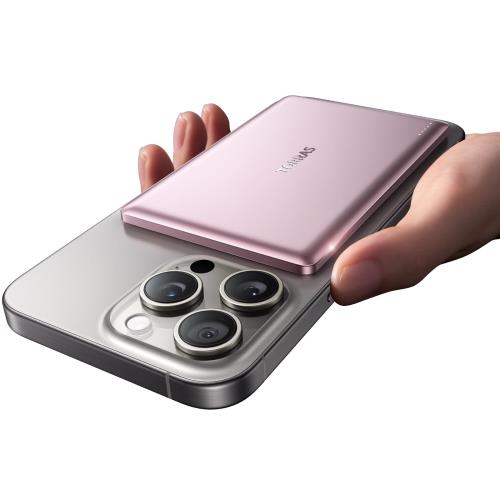 TORRAS モバイル バッテリー 超薄型 MagSafe対応 マグネット式 ワイヤレス充電器 軽量 かわいい マグセーフ 急速充電 5000mAh iPhone12～16対応 プレゼント/旅行/出張（バラ色）